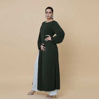 Side Slit Abaya Dress For Women - Modest Abaya - Nida - #261102