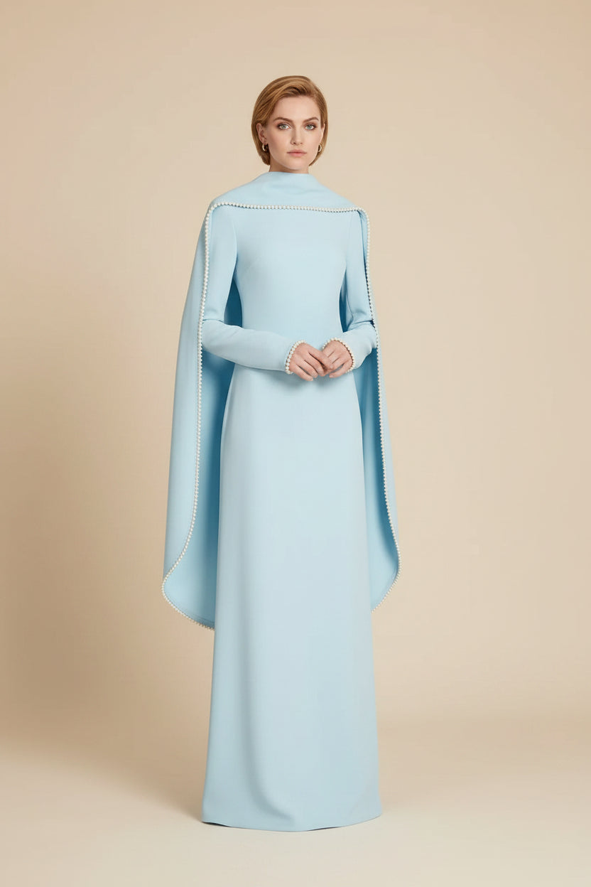 Muslim Women Embellished Beads Cape Abaya Dress #265385