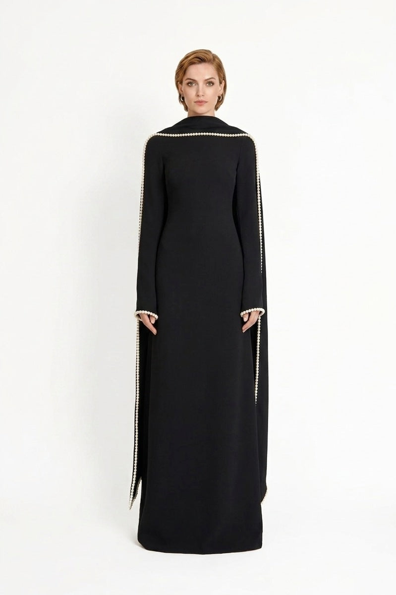 Muslim Women Embellished Beads Cape Abaya Dress #265385