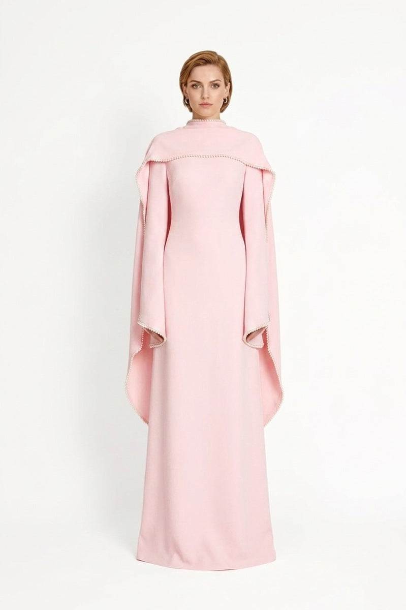 Muslim Women Embellished Beads Cape Abaya Dress #265385