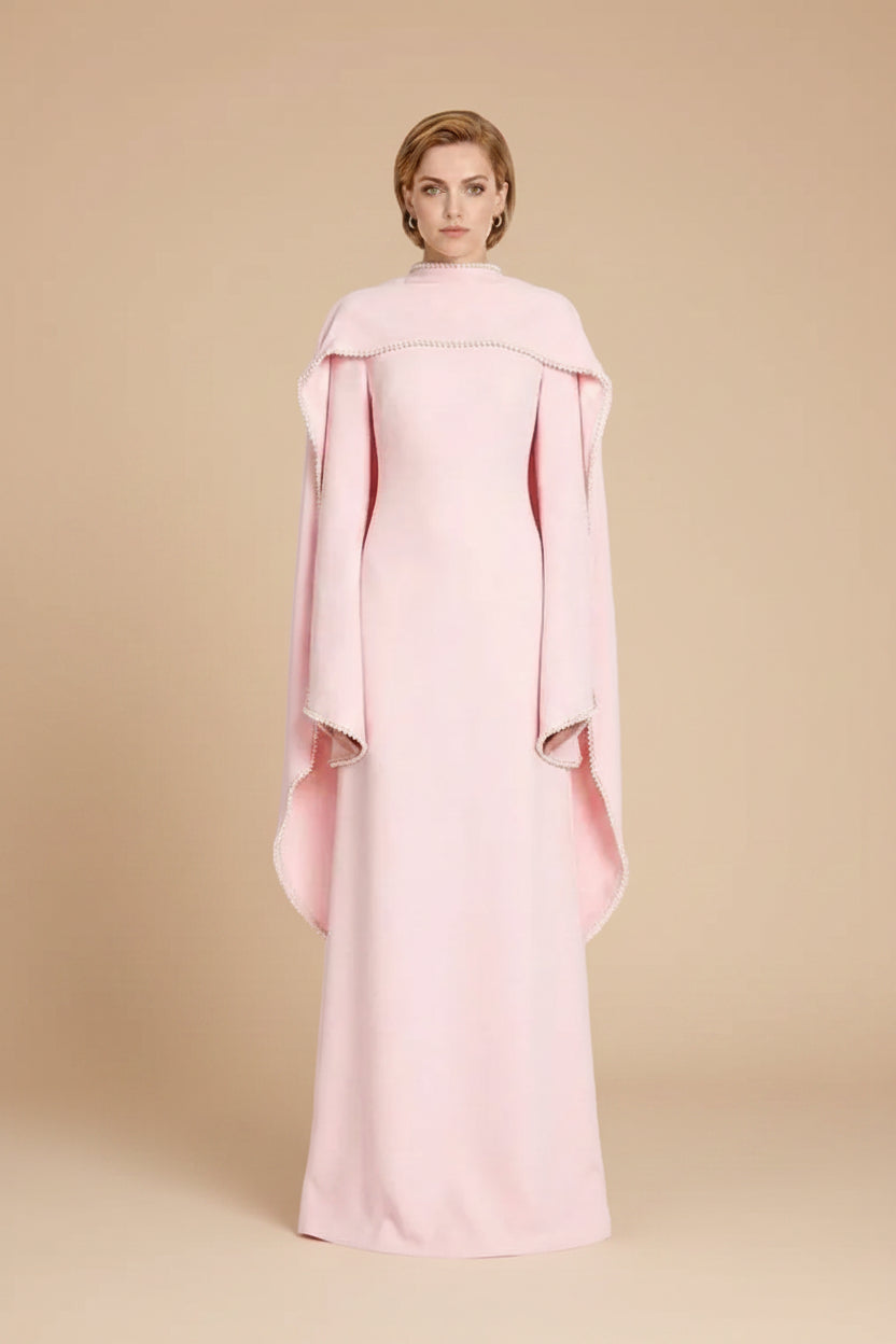 Muslim Women Embellished Beads Cape Abaya Dress #265385
