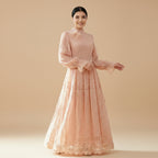 Exquisite Embroidery Double Layers Abaya Dress #261240