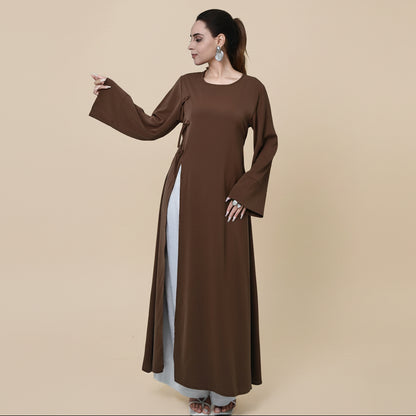 Side Slit Abaya Dress For Women - Modest Abaya - Nida - #261102