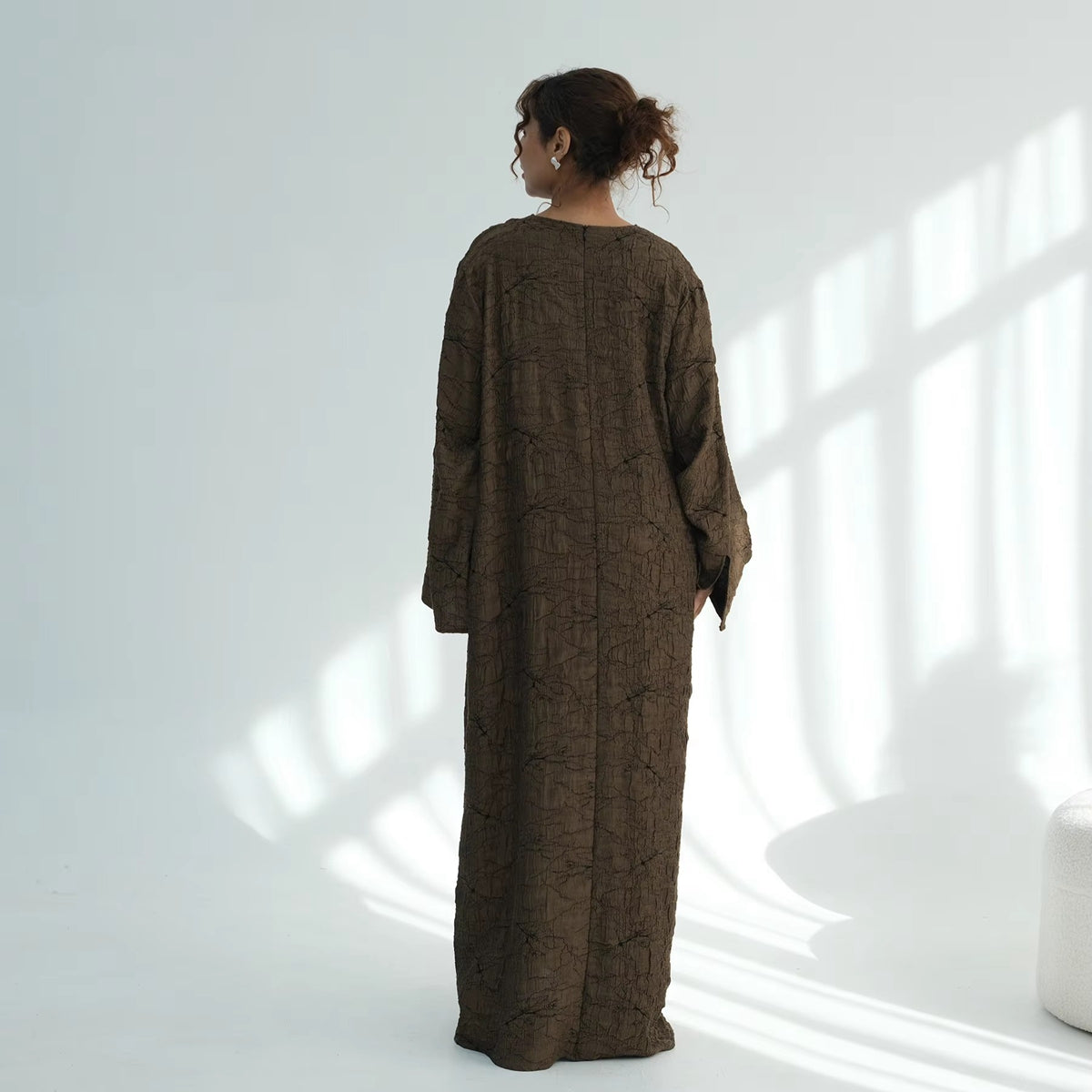 Muslim Women Double-sided Luxury Jacquard Abaya Dress #261130