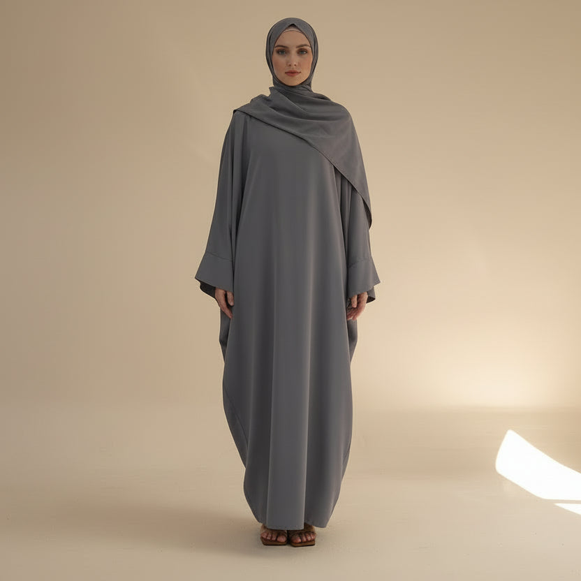 Muslim Women Nida Batwing Sleeve Farasha Abaya Dress #26468