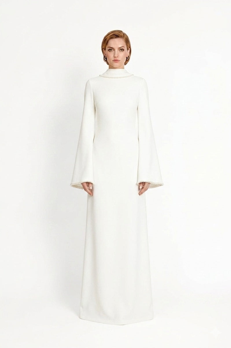 Muslim Women Embellished Beads Cape Abaya Dress #265385