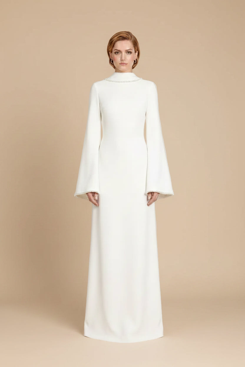 Muslim Women Embellished Beads Cape Abaya Dress #265385