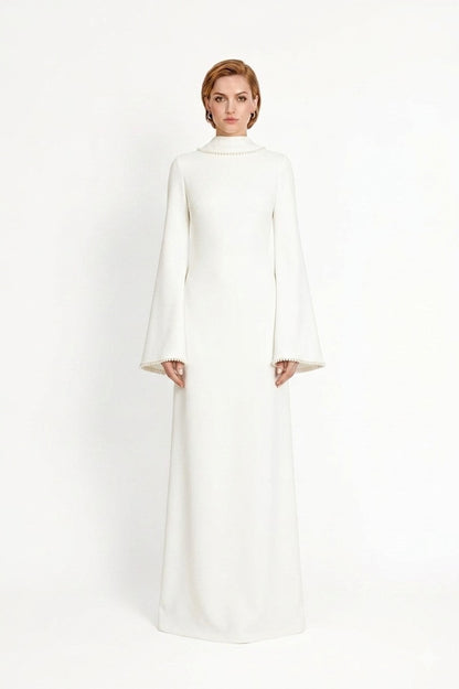 Muslim Women Embellished Beads Cape Abaya Dress #265385