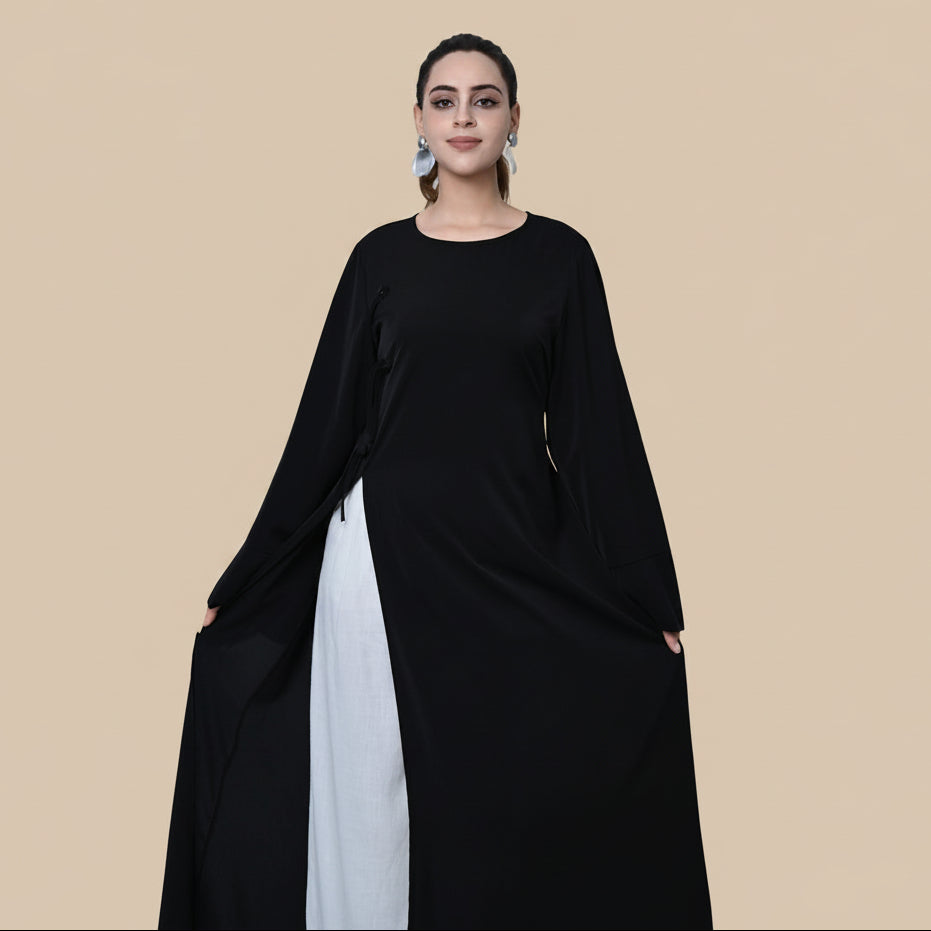 Side Slit Abaya Dress For Women - Modest Abaya - Nida - #261102