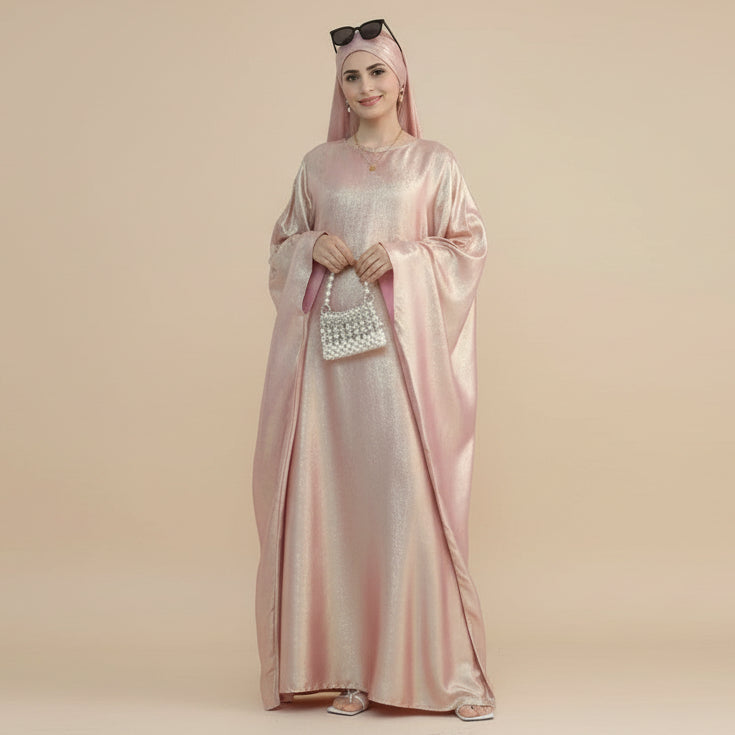 Bronzing Gleam Butterfly Batwing Farasha Abaya Dress #26778