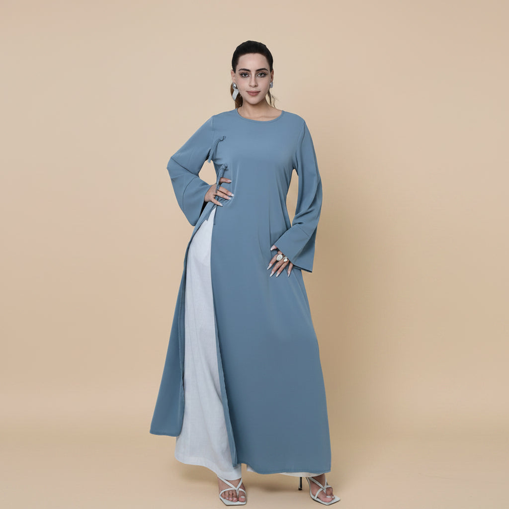 Side Slit Abaya Dress For Women - Modest Abaya - Nida - #261102