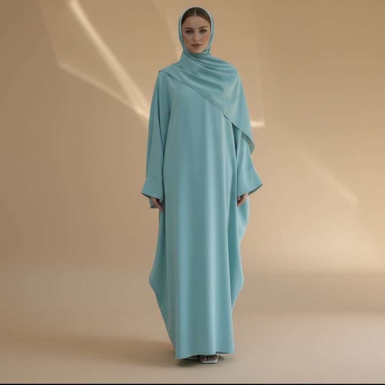 Muslim Women Nida Batwing Sleeve Farasha Abaya Dress #26468