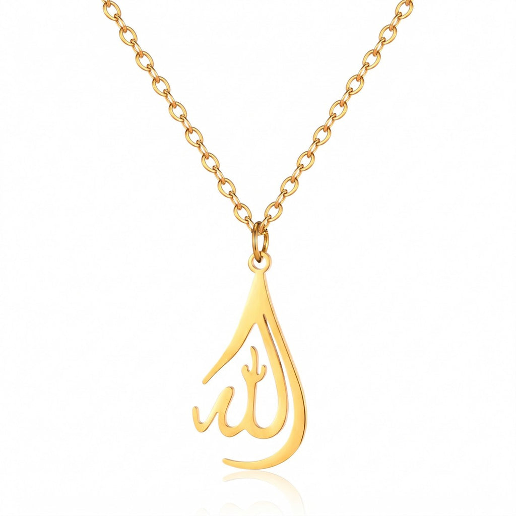 18K Gold Allah Arabic Necklace Jewelry