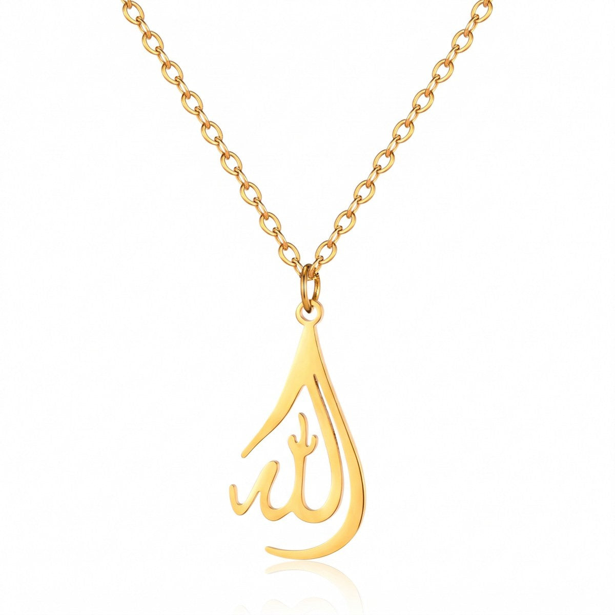 18K Gold Allah Arabic Necklace Jewelry