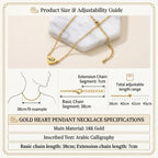 18K Gold Heart Arabic Necklace Jewelry