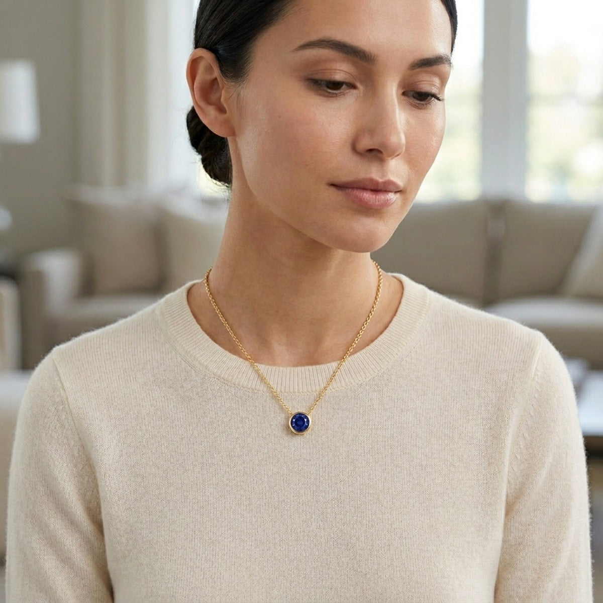 Birthstone Necklace- Gold/Silver/Rose Gold - Gift For Mom/Grandmother/Girlfriend - #15