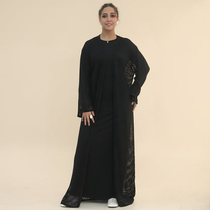 Muslim Women Hollow Open Abaya Dress #261080