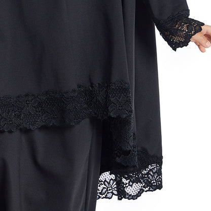 Muslim Girl Jilbab Suit Prayer Dress 2 Pieces Set With Tops Robe Jilbab And Skirt