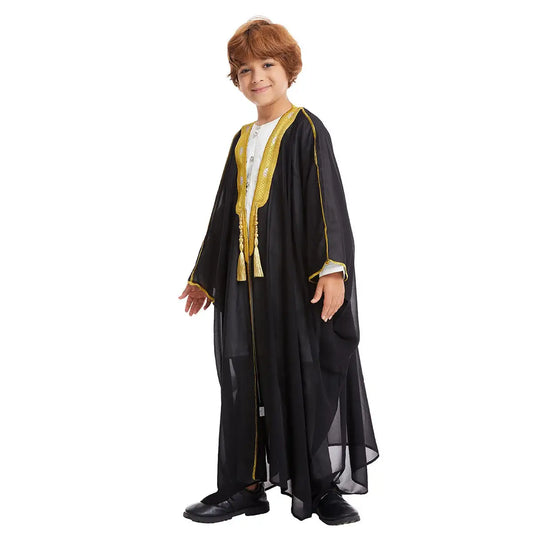 Tassel Embroidery Islamic Muslim Arab Boy Bisht Abaya Sheikh Thobe