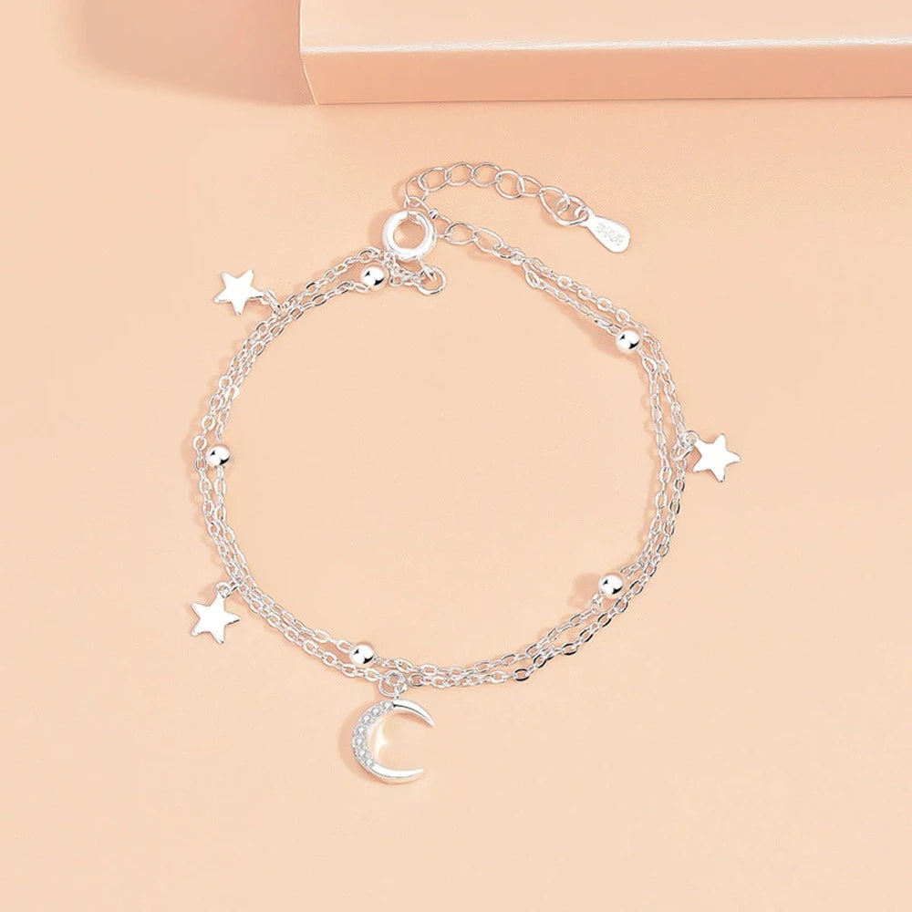 Moon And Star Bracelet With Box #UNLSXY