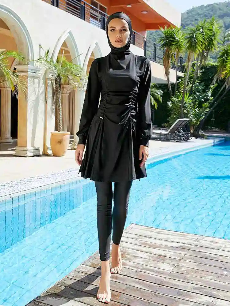 3 Pieces Set Burkinis Islamic Swimwear Hijab Swimsuit Halal Bathing Suit #2510310