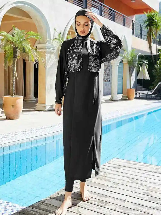3 Pieces Set Burkinis Full Cover Halal Islamic Muslim Swimwear Hijab Swimsuit Bathing Suit #2510449