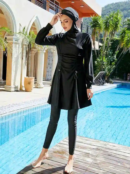 3 Pieces Set Burkinis Islamic Swimwear Hijab Swimsuit Halal Bathing Suit #2510310