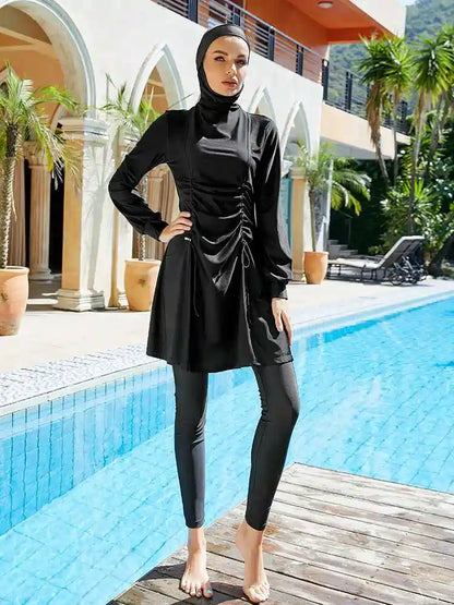 3 Pieces Set Burkinis Islamic Swimwear Hijab Swimsuit Halal Bathing Suit #2510310