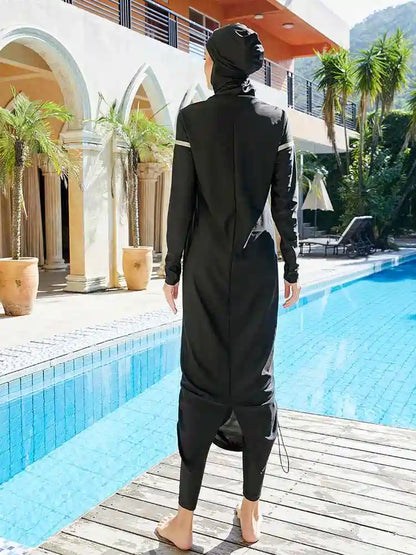 3 Pieces Set Burkinis Islamic Swimwear Full Cover Hijab Swimsuit Halal Bathing Suit #2510454