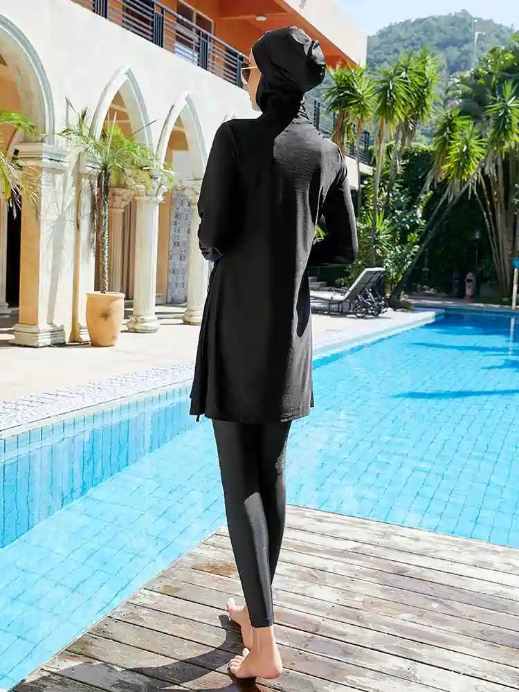 3 Pieces Set Burkinis Islamic Swimwear Hijab Swimsuit Halal Bathing Suit #2510310