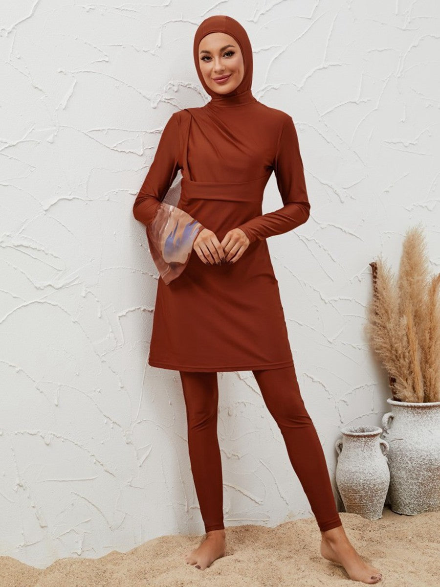 Muslim Women 4 Pieces Set Burkinis Swimwear Swimsuit With Midi Wrap #2611037