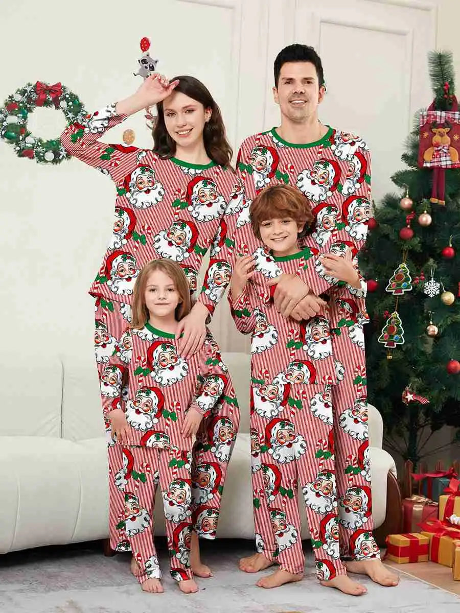 Santa Claus Christmas Matching Family Pajamas Pjs Set