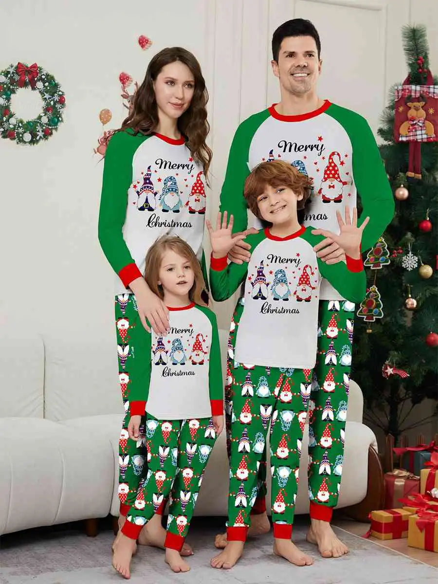 Christmas Matching Family Pajamas Santa Claus Printed Pjs Set