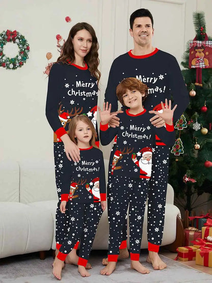 Santa Claus Reindeer Christmas Matching Family Pajamas Pjs Set