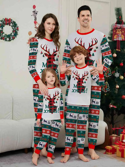 Christmas Matching Family Pajamas Pjs Set With Reindeer