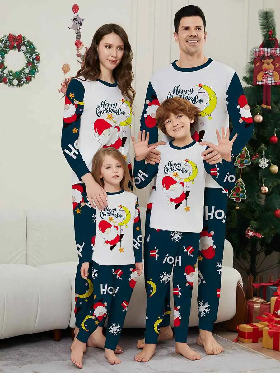 Cute Santa Claus Christmas Matching Family Pajamas Pjs Set