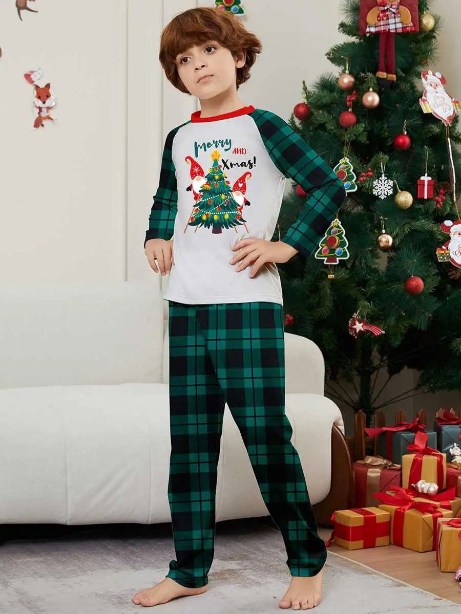 Christmas Matching Family Pajamas Pjs Set With Christmas Trees