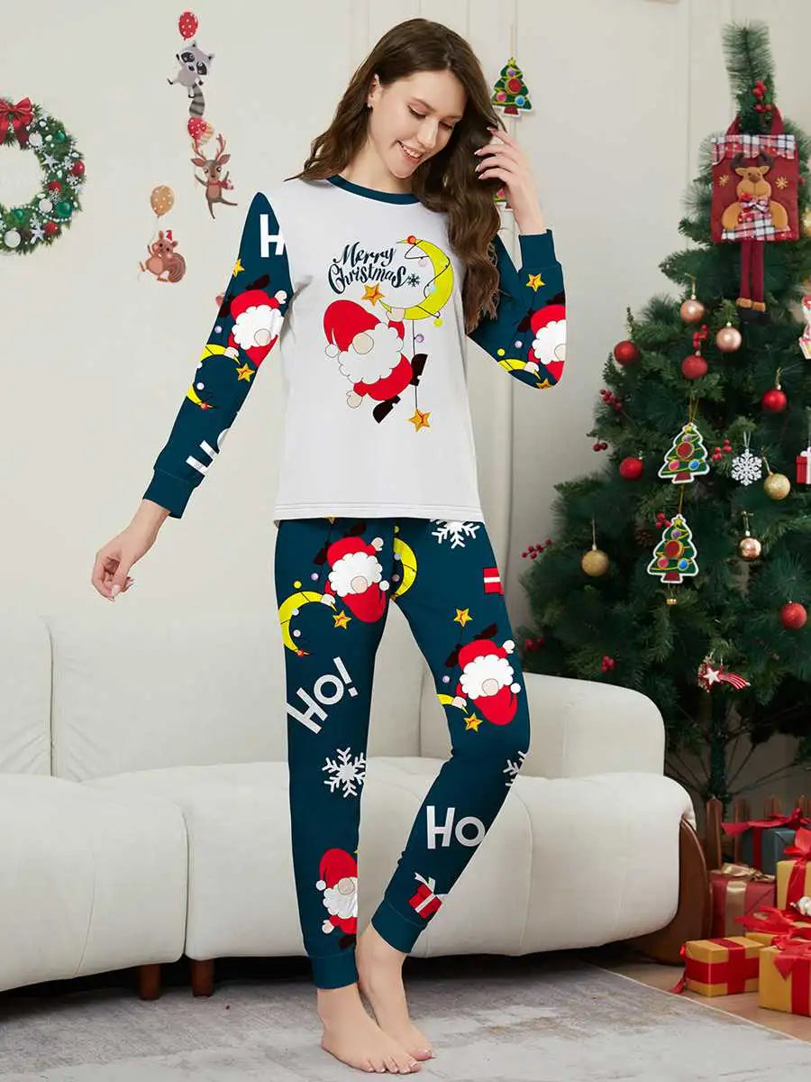 Cute Santa Claus Christmas Matching Family Pajamas Pjs Set