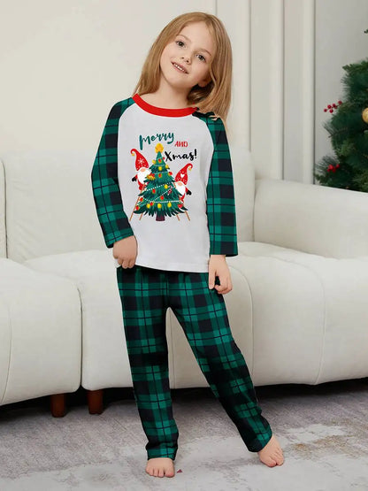 Christmas Matching Family Pajamas Pjs Set With Christmas Trees