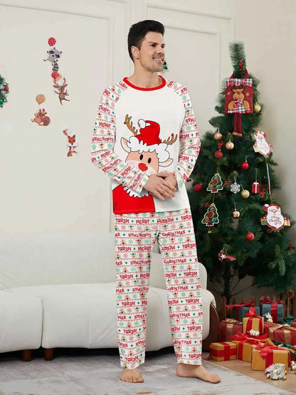 Red-Nosed Reindeer Christmas Matching Family Pajamas Pjs Set