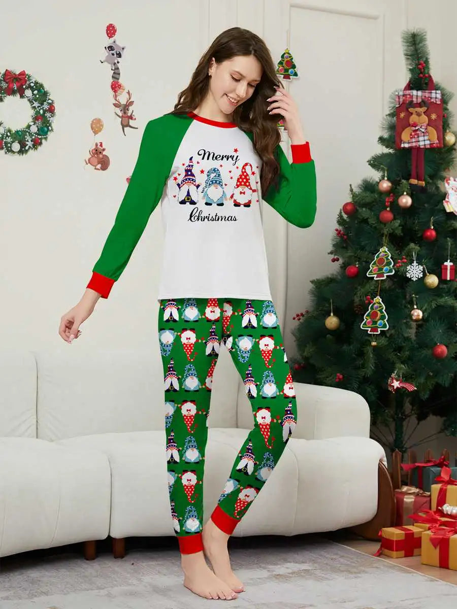 Christmas Matching Family Pajamas Santa Claus Printed Pjs Set