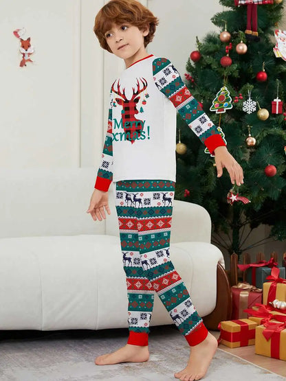 Christmas Matching Family Pajamas Pjs Set With Reindeer