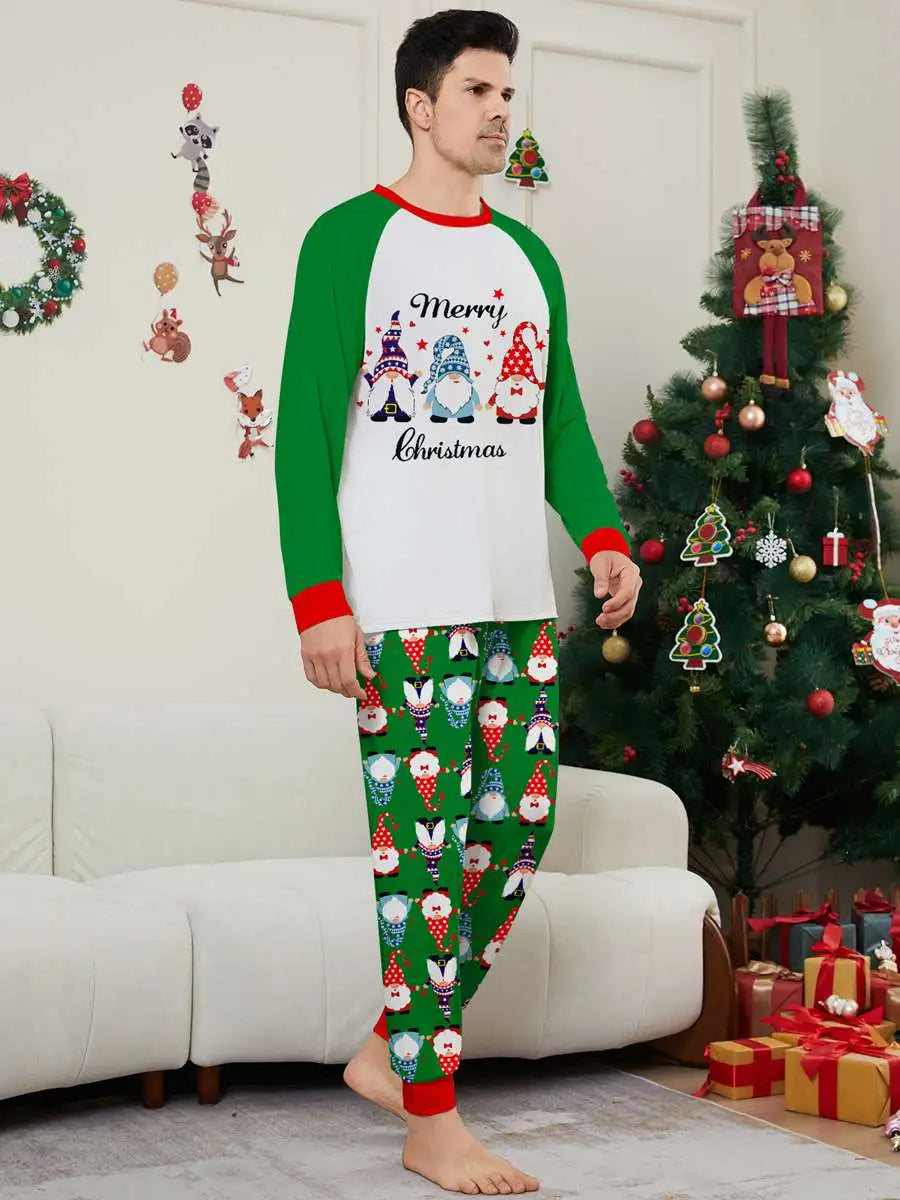 Christmas Matching Family Pajamas Santa Claus Printed Pjs Set