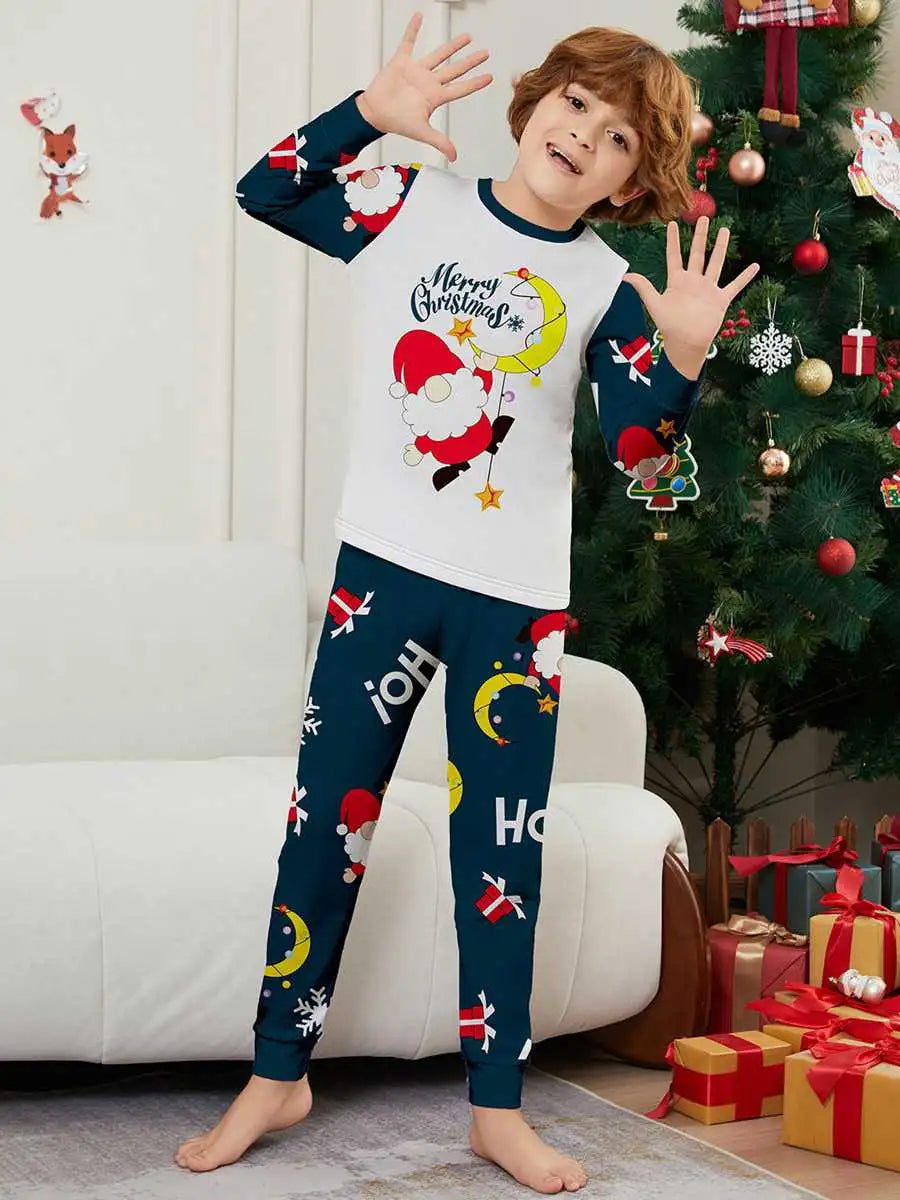 Cute Santa Claus Christmas Matching Family Pajamas Pjs Set