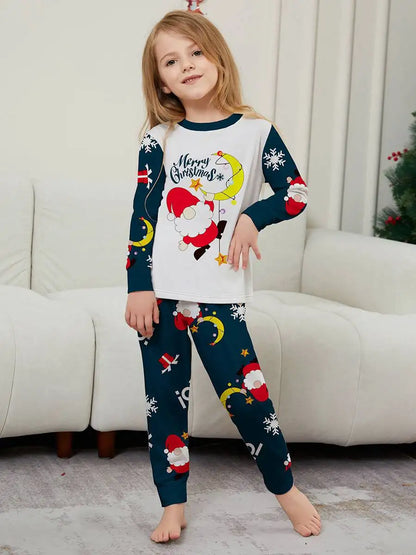 Cute Santa Claus Christmas Matching Family Pajamas Pjs Set