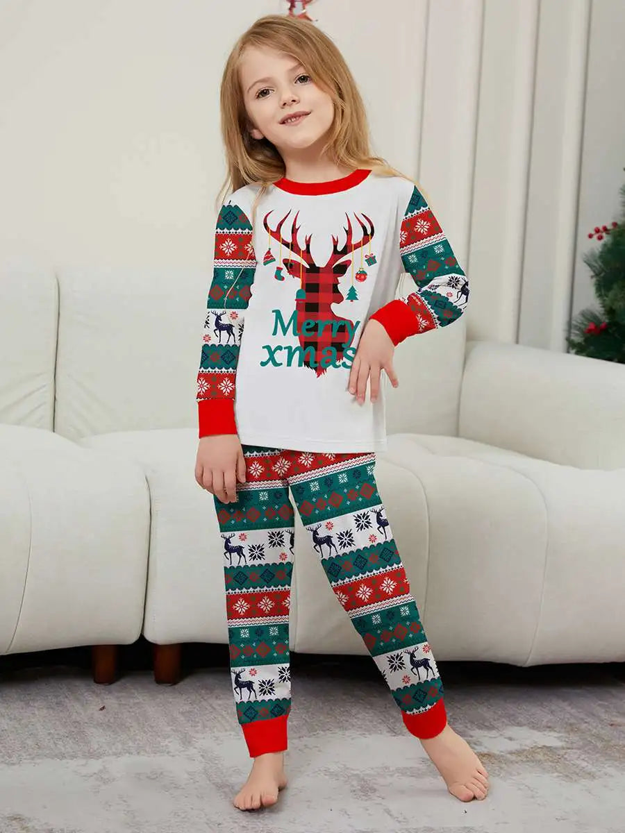 Christmas Matching Family Pajamas Pjs Set With Reindeer