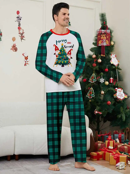 Christmas Matching Family Pajamas Pjs Set With Christmas Trees