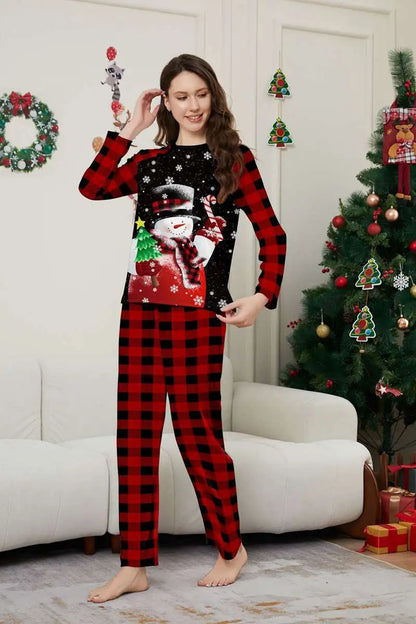 Snowman Christmas Matching Family Pajamas Pjs Set