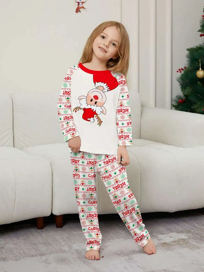 Red-Nosed Reindeer Christmas Matching Family Pajamas Pjs Set