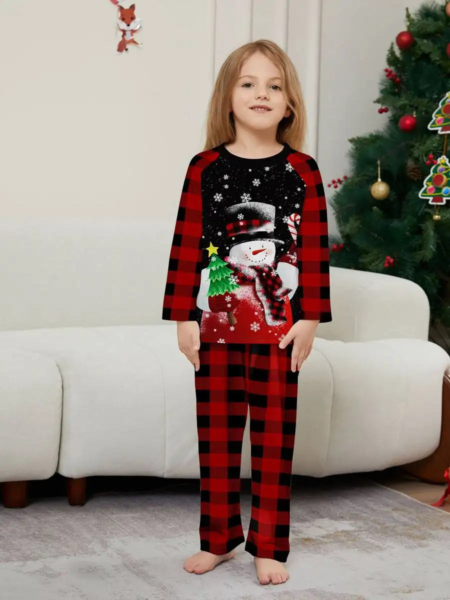 Snowman Christmas Matching Family Pajamas Pjs Set